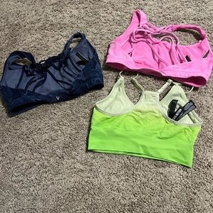 3 SMALL VICTORIA SECRET PINK SPORTS BRAS